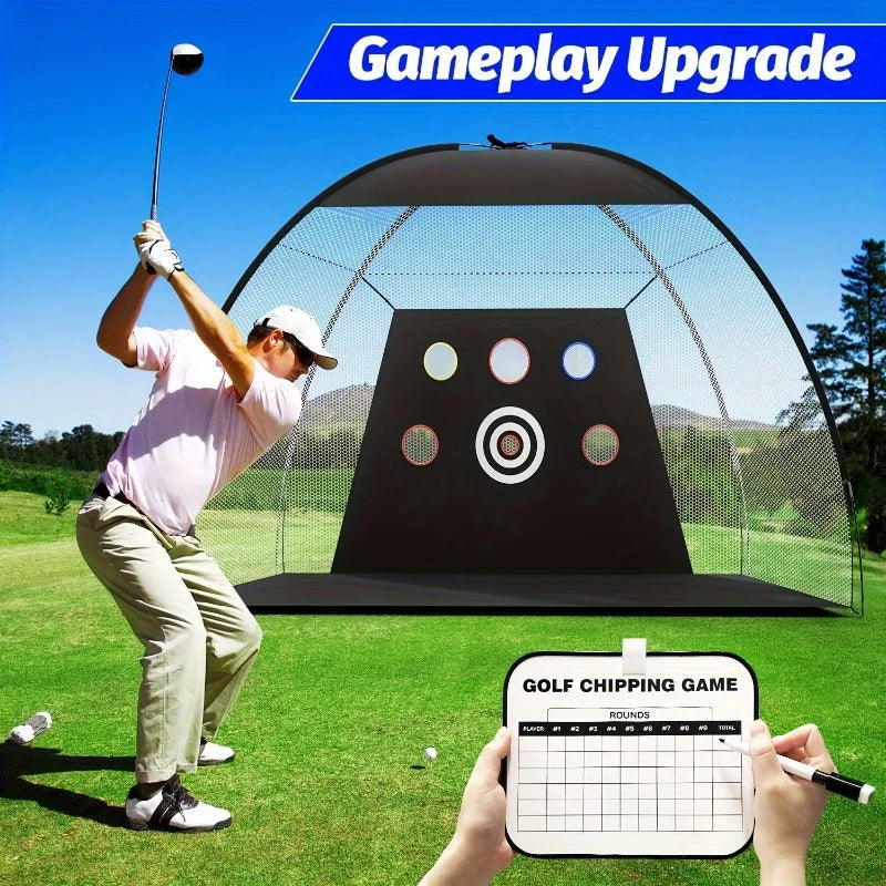 Golf Practice Net, 10x7 ft Deluxe Golf Practice net set Play golf at home Sportsman Specialty Products