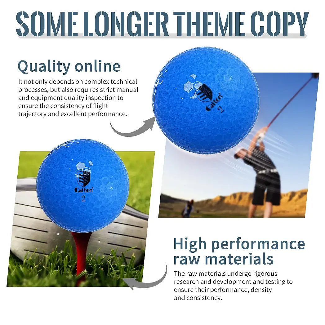 Caiton Blue Golf Balls – 12/6/3pcs, Dual-Layer Crystal Finish, Soft Feel Sportsman Specialty Products