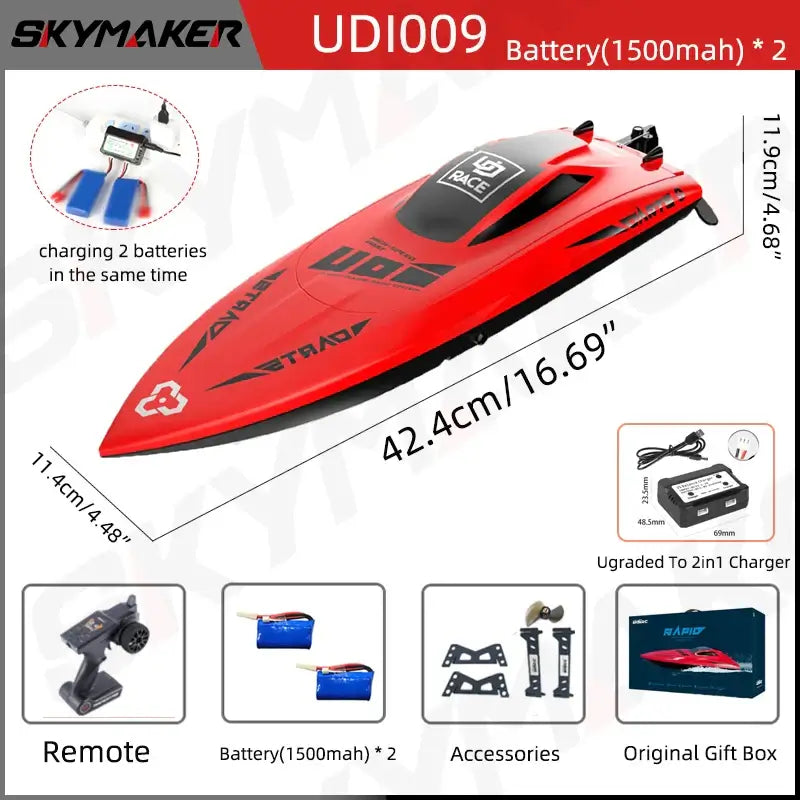 UDiRC RC Boat UDI009 Waterproof High Speed 35Km/H Sportsman Specialty Products