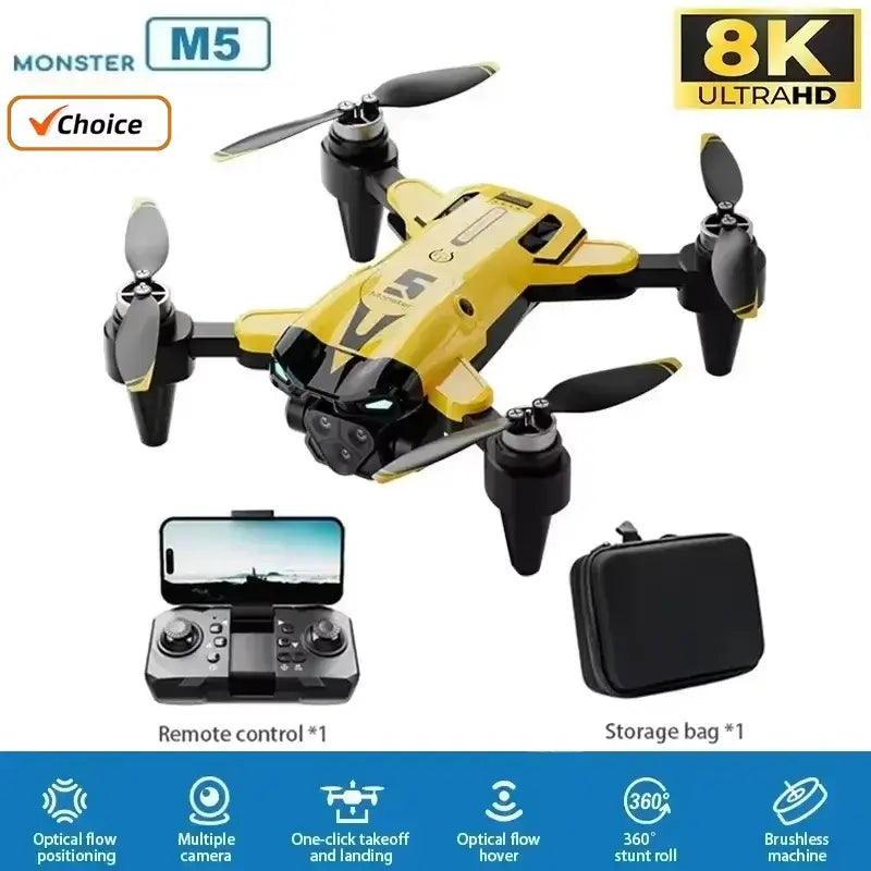 M5 Drone Professional 8K Wide-Angle HD Triple Camera WiFi FPV Sportsman Specialty Products