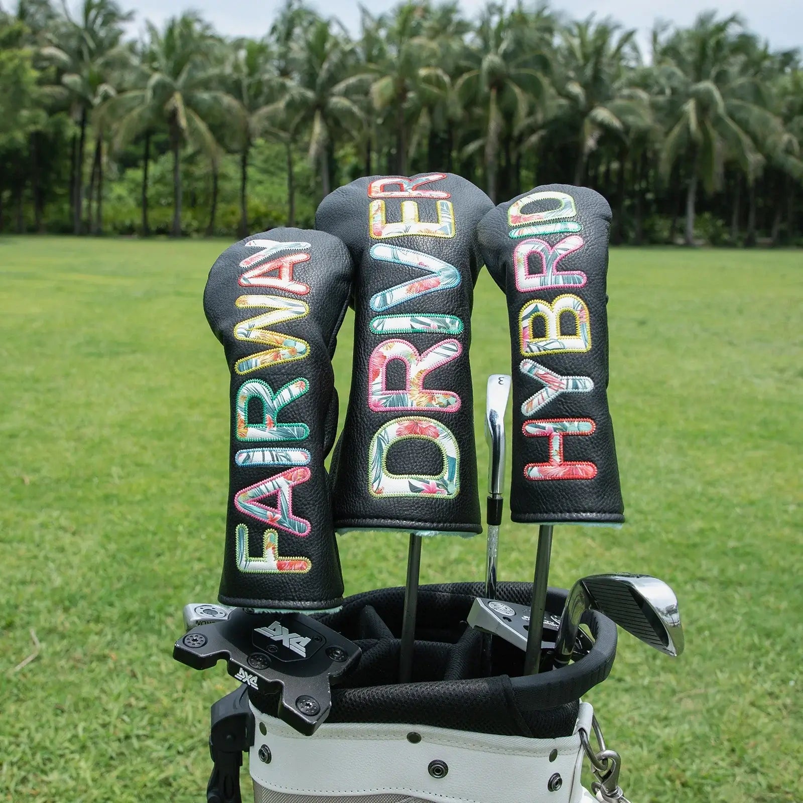 Black Colorful Premium Leather Golf HeadCover Sportsman Specialty Products