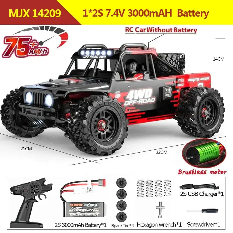 Hyper Go MJX 14209 14210 14301 14302 14303 1/14 4WD RC Car 75KM/H Sportsman Specialty Products