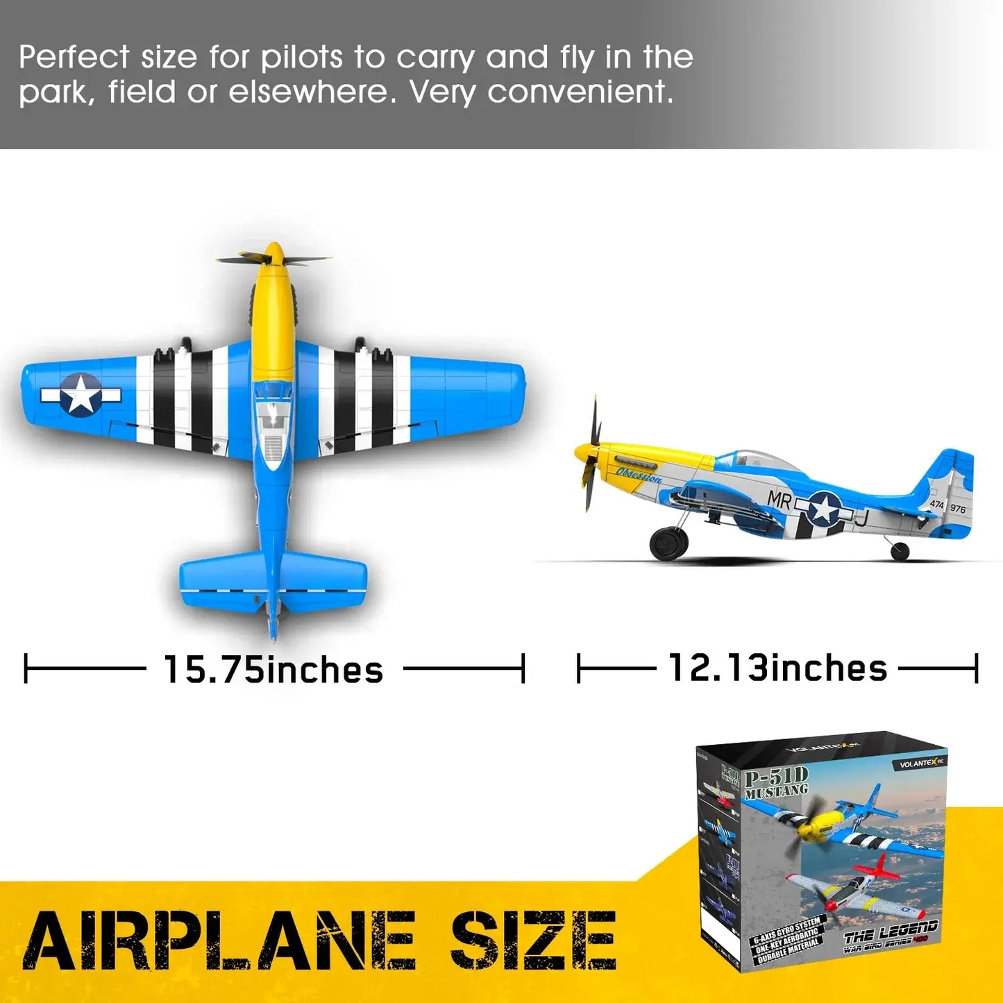 Volantex RC Planes for Adults, P-51 RTF RC Airplane Sportsman Specialty Products