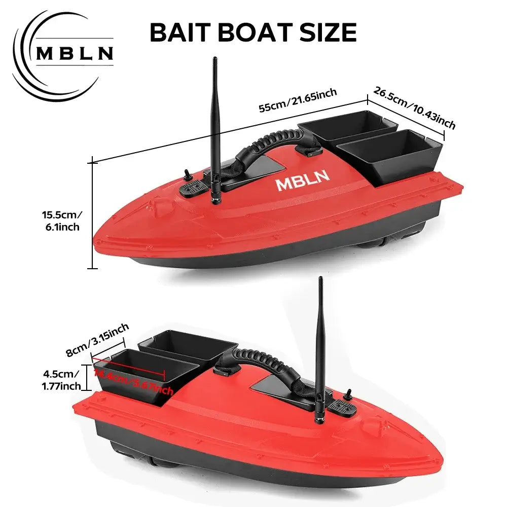 MBLN Bait Boat for Carp Fishing Dual Hoppers,1.5kg Load,300m Remote Range Sportsman Specialty Products
