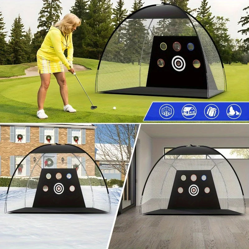 Golf Practice Net, 10x7 ft Deluxe Golf Practice net set Play golf at home Sportsman Specialty Products