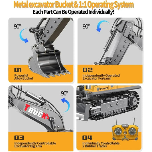 RC Excavator 17CH Remote Control Truck 2.4G RC Crawler