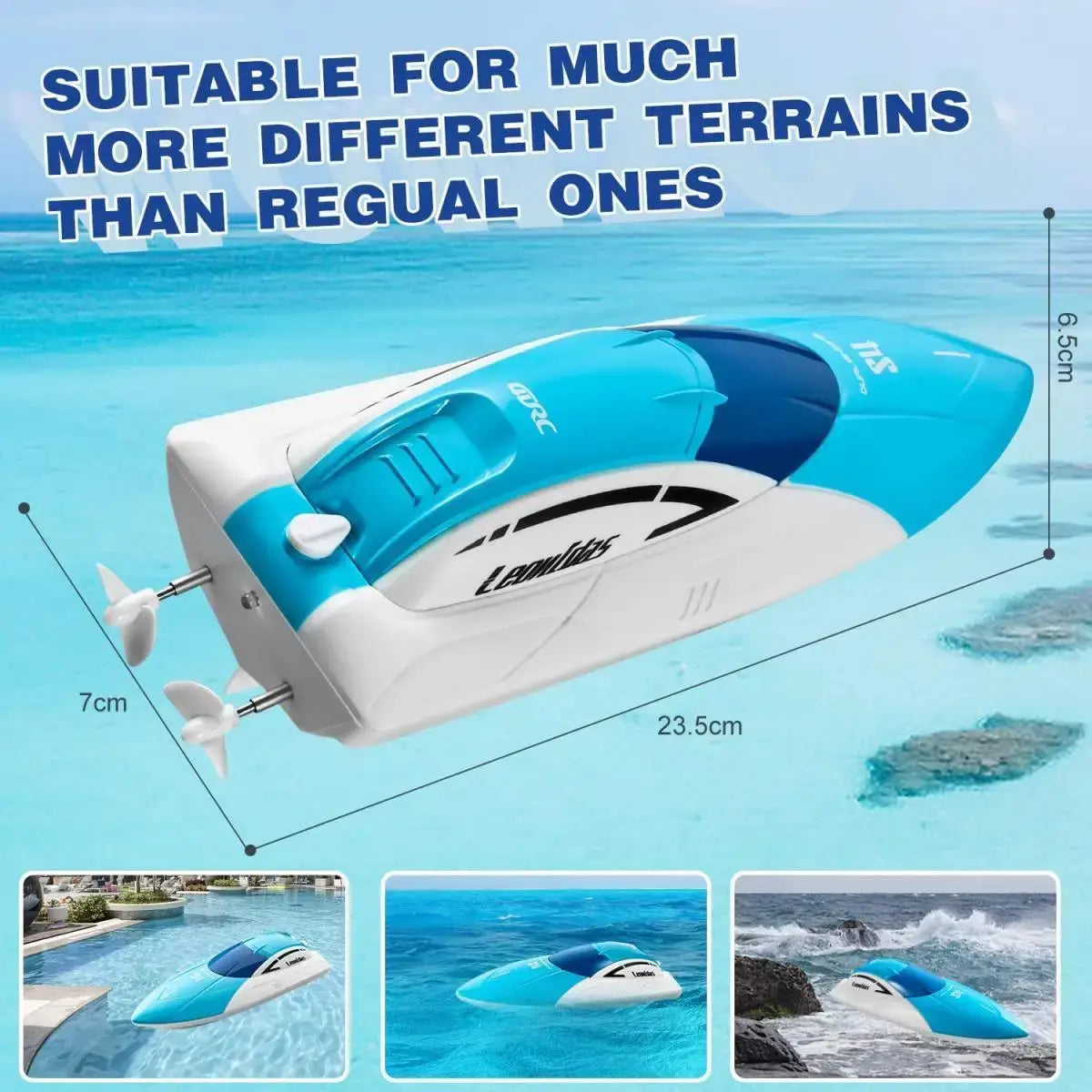 4DRC S4 RC Boat, Remote Control Boat 2.4GHz High Speed Sportsman Specialty Products