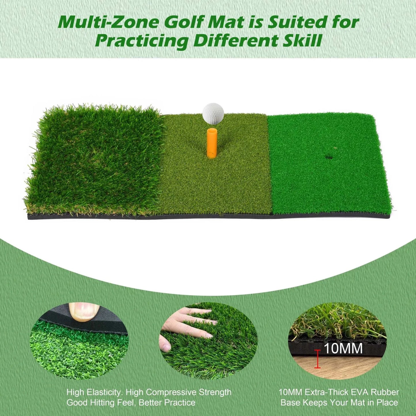 Golf Hitting Mat 30*60Cm Indoor Outdoor Mini Practice Durable