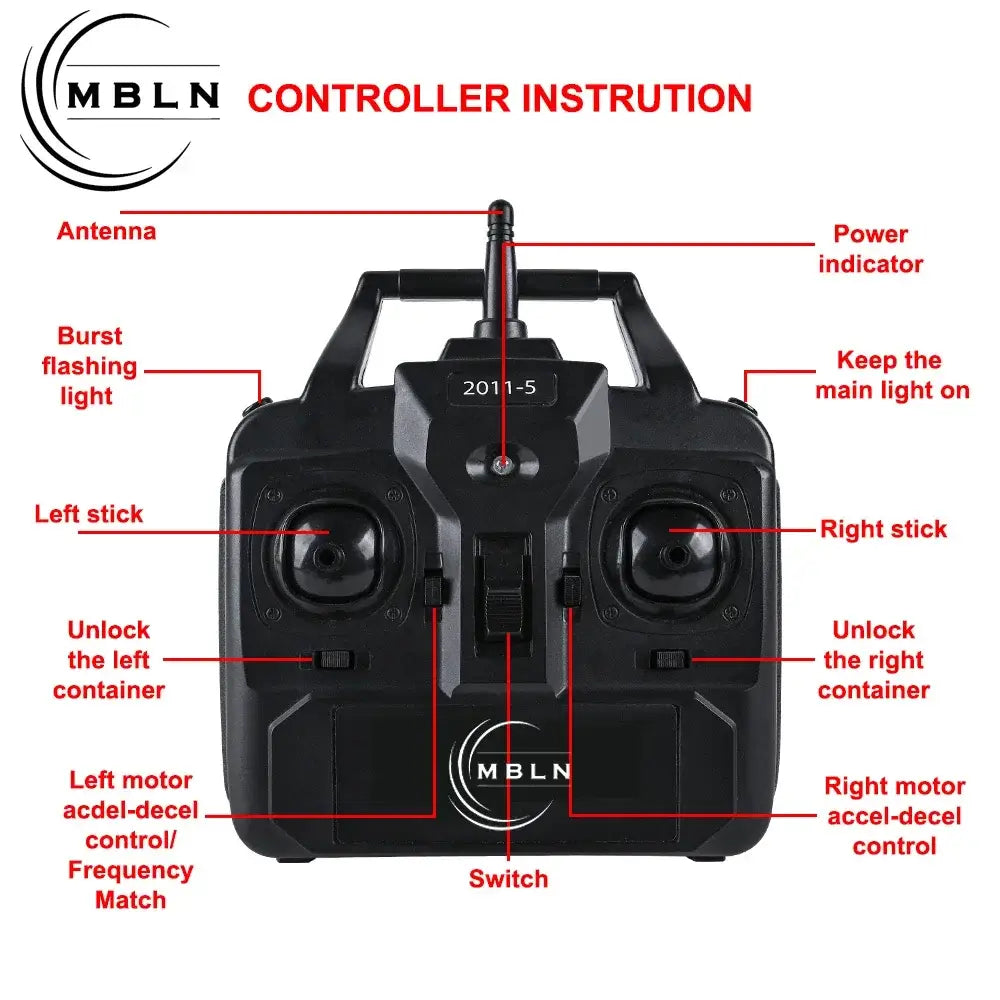 MBLN Bait Boat for Carp Fishing Dual Hoppers,1.5kg Load,300m Remote Range Sportsman Specialty Products