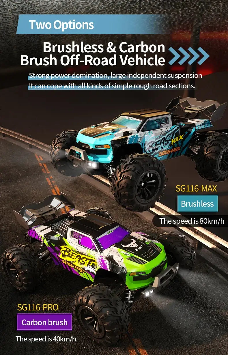 ZLL SG116 MAX 1:16 High Speed Drift Racing 80KM/H Brushless Motor Sportsman Specialty Products