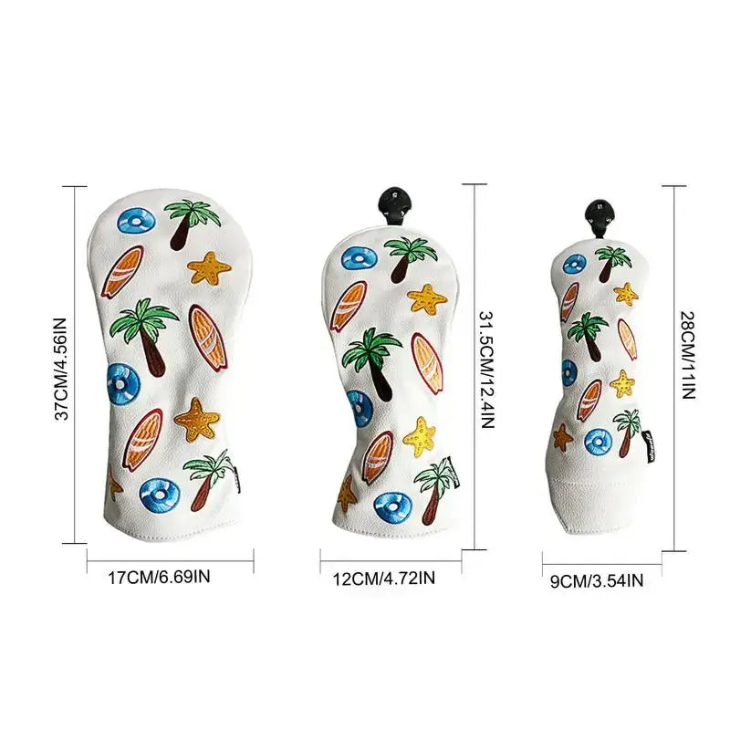 4pcs Golf Club Covers Set PU Leather Golf Club Head Covers Unisex Sportsman Specialty Products