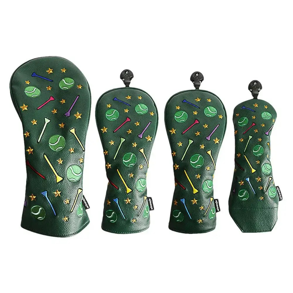 4pcs Golf Club Covers Set PU Leather Golf Club Head Covers Unisex Sportsman Specialty Products