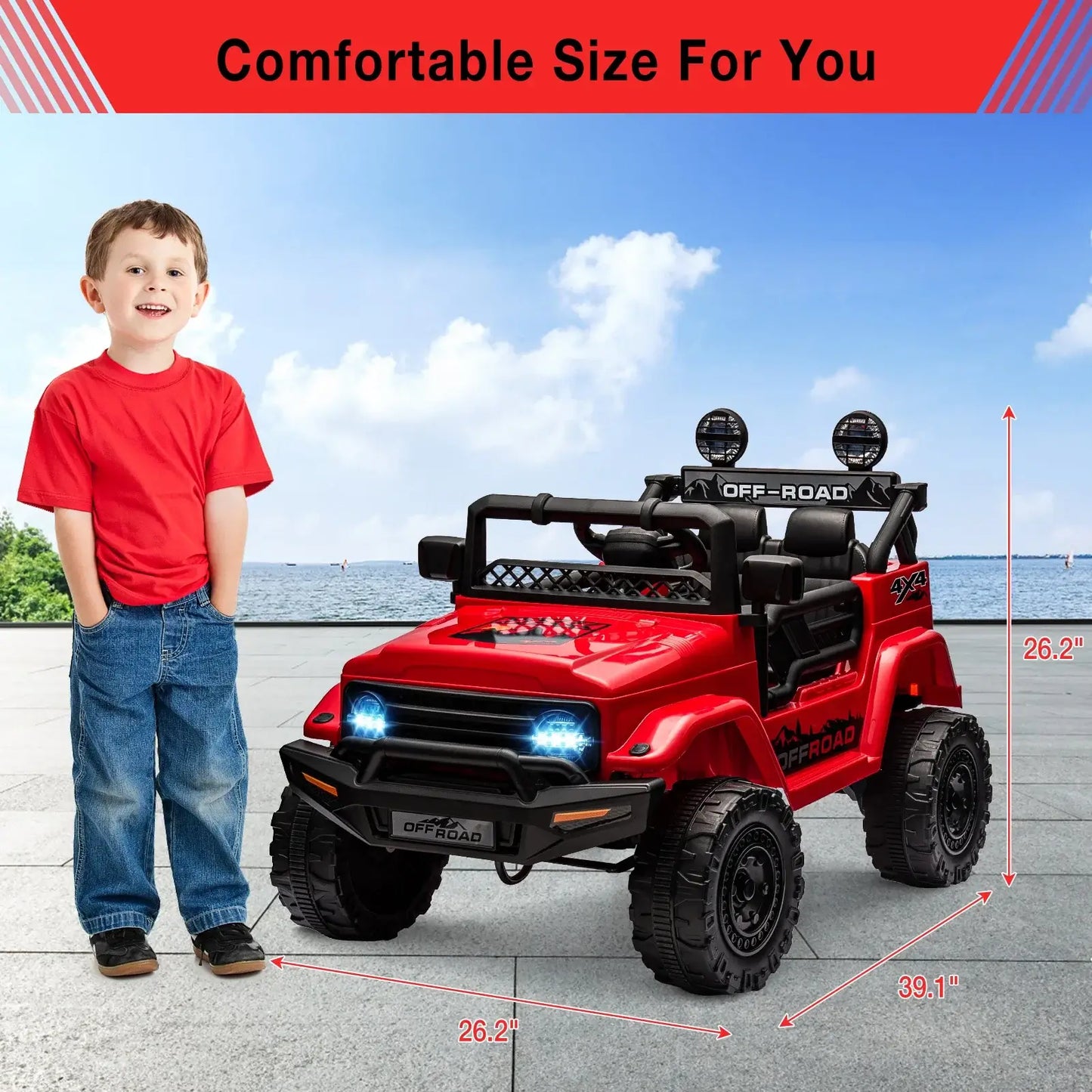 12V Kids Ride On Truck with Remote Control Spring Suspension Sportsman Specialty Products