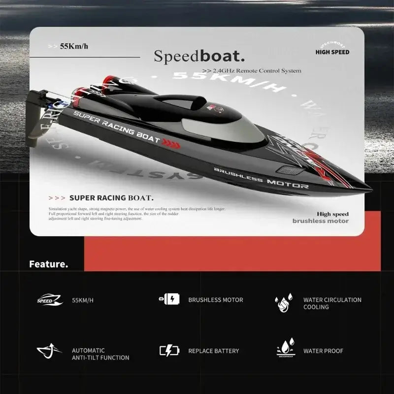 SHUKUI WL916 WL912 - A RC Boat with 2.4Ghz, 55KM/H 35KM/H High Speed Sportsman Specialty Products