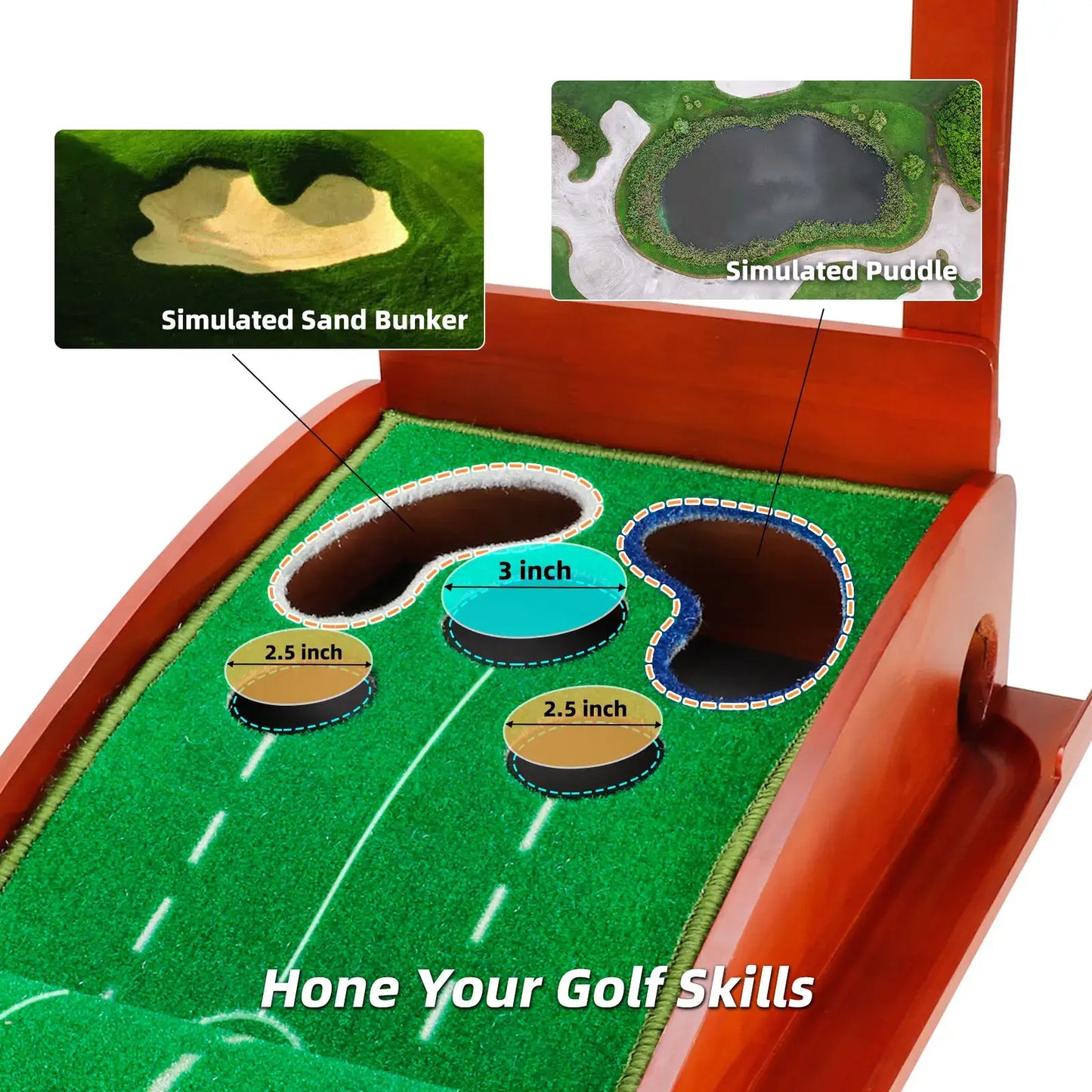 Roykaw Golf Putting Mat, Putting Green for Indoor, Golf Practice Mat Ball Return, Golf Practice Training Aid for Home Sportsman Specialty Products