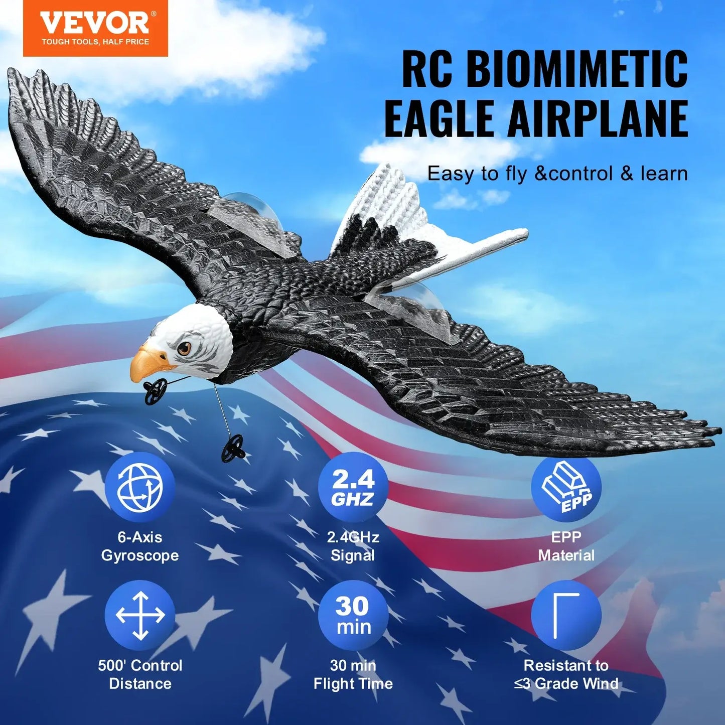 VEVOR RC Plane Wingspan Eagle Aircraft Fighter Sportsman Specialty Products
