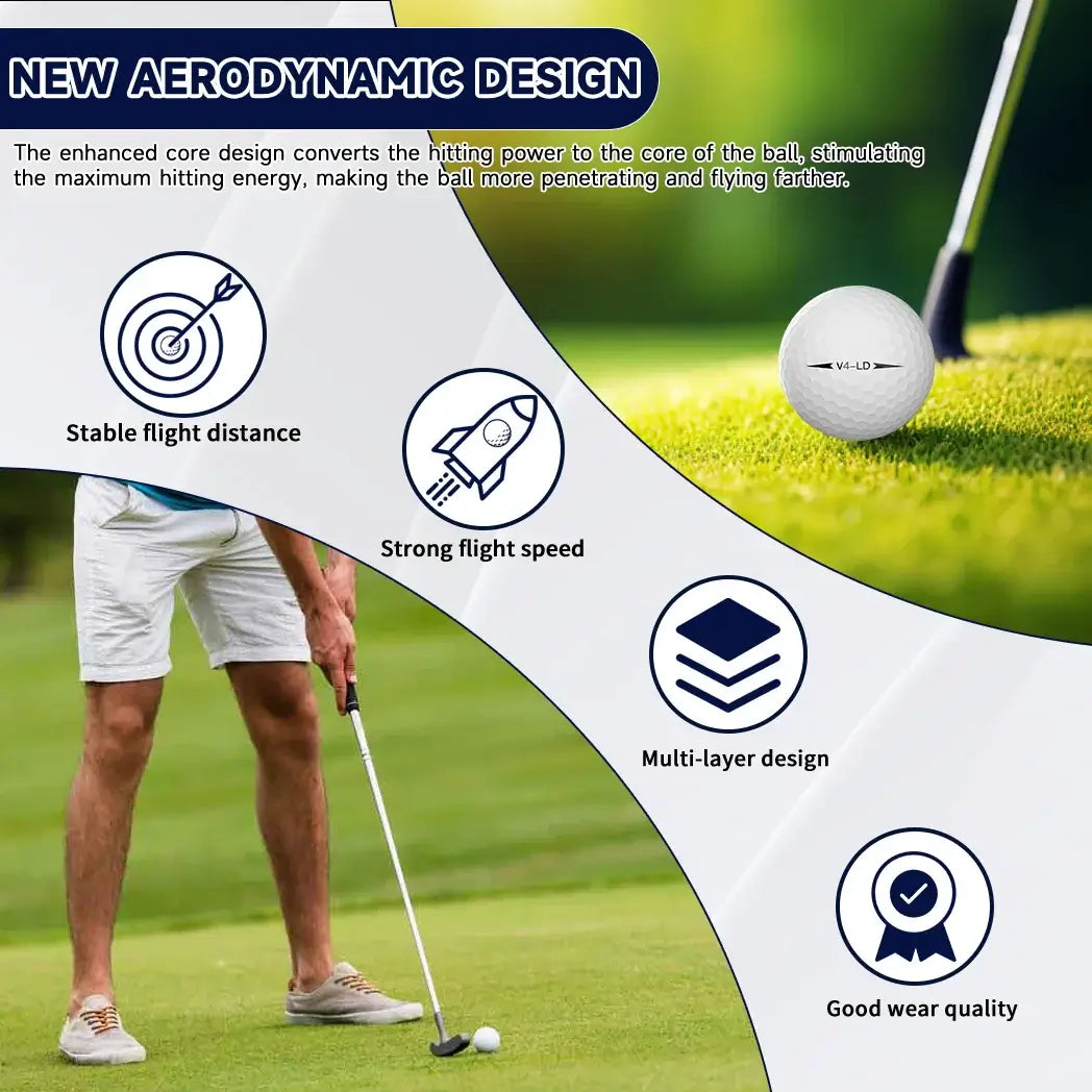 Caiton Pro Golf Balls - 4 Layers, DuPont Surlyn, Adds 30 Yards Sportsman Specialty Products