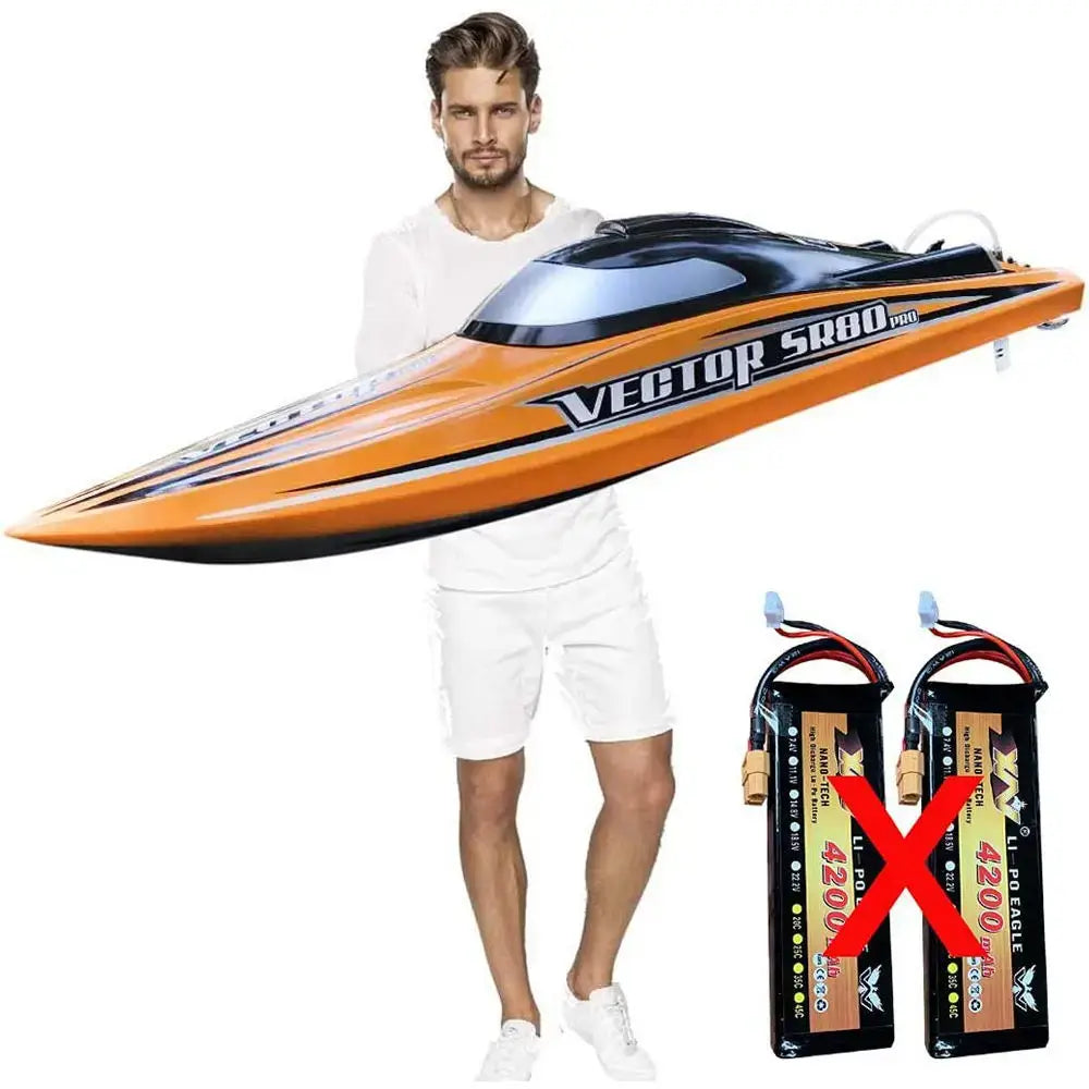 31.5" Large Remote Control Boat for Adults 798-4P Pro Brushless Speedboat 80km/h+ , Two 5200 mAh Battery for Power at Same time, Sportsman Specialty Products
