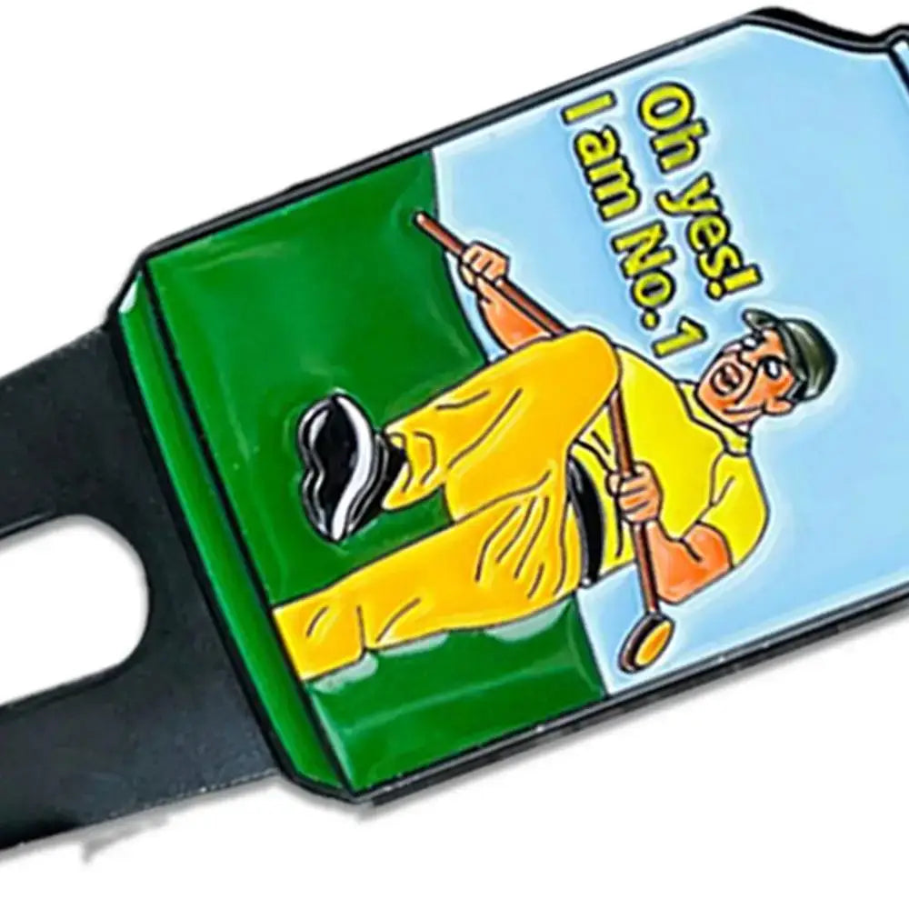 Ball Marker Divot Tool Golf Green Metal Divot Fork Tool With Text And Pattern Sportsman Specialty Products