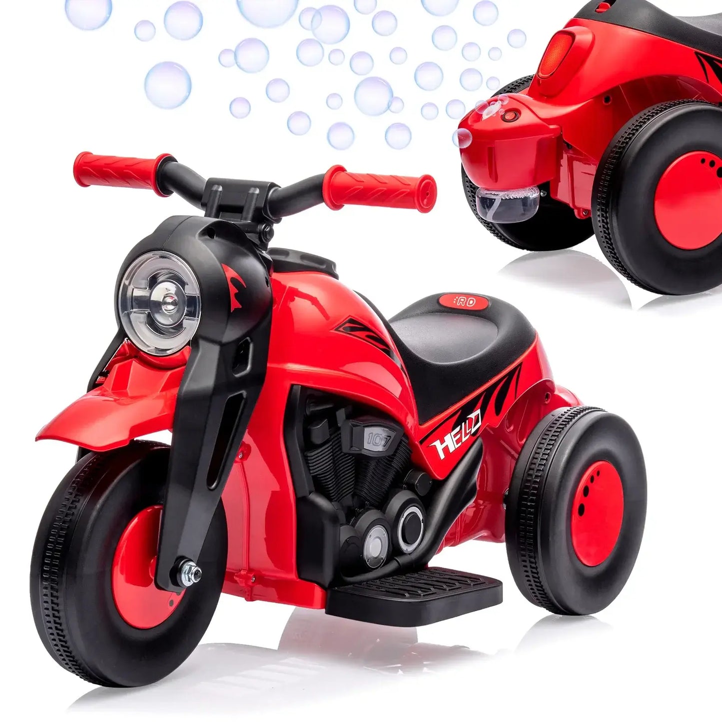 Kids Ride on Bubble Car Motorcycle, 6V Battery Powered Electric Motorbike Sportsman Specialty Products