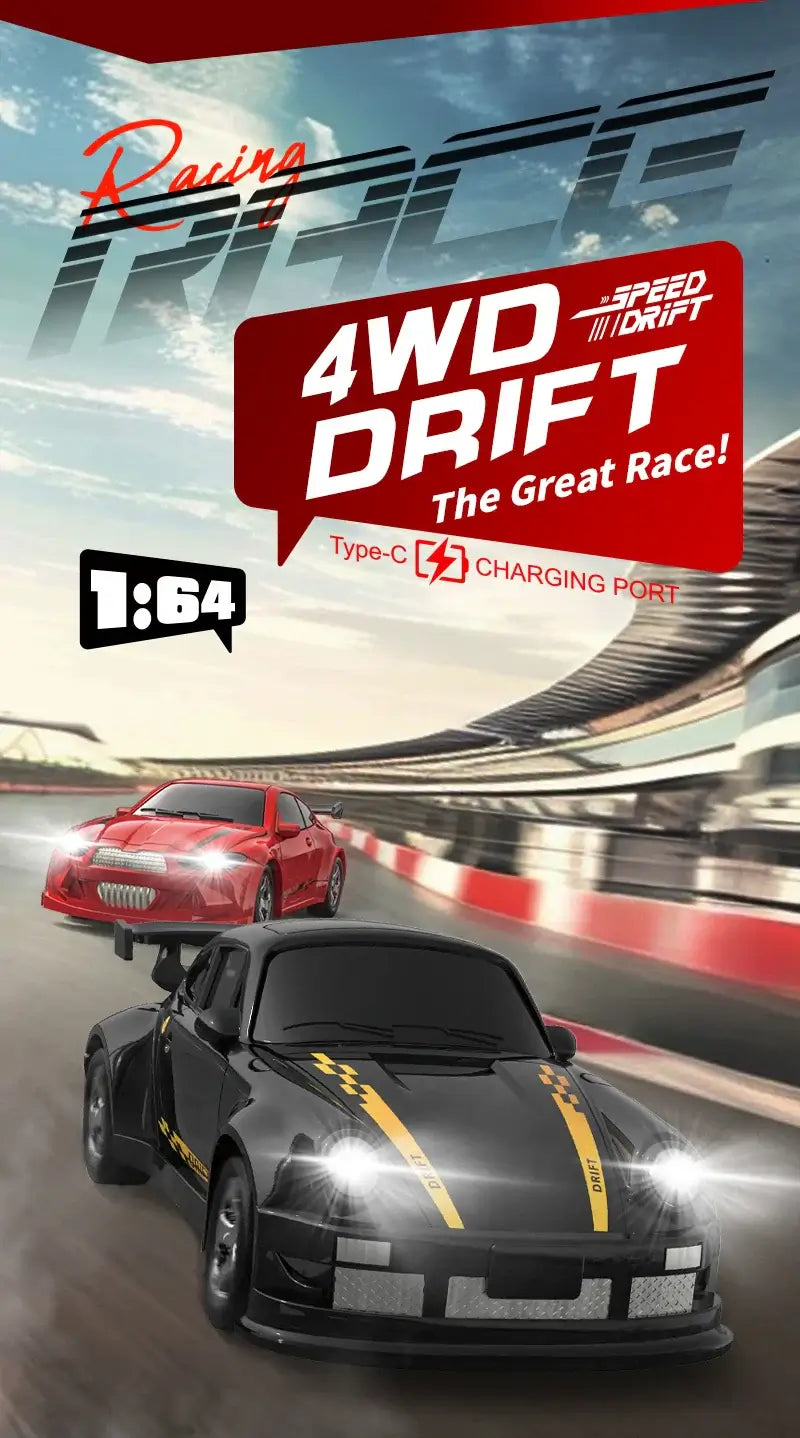 1/64 2.4G High speed Drift Rc Car 4WD Remote Control Sportsman Specialty Products