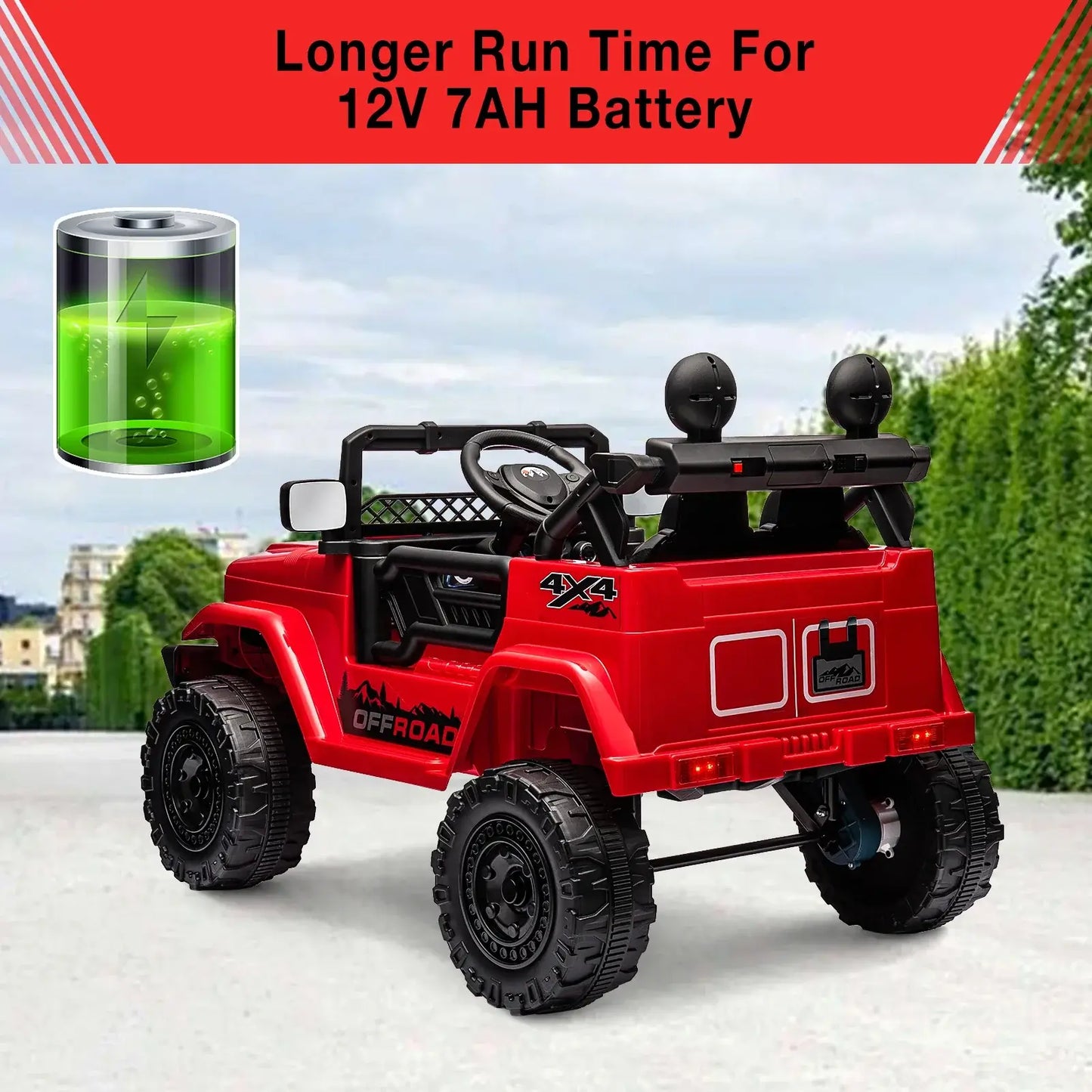 12V Kids Ride On Truck with Remote Control Spring Suspension Sportsman Specialty Products