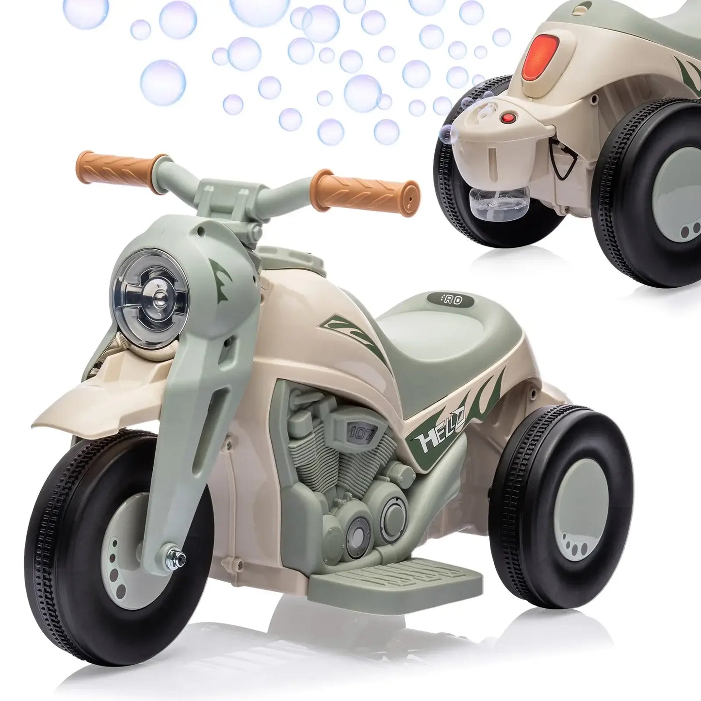 Kids Ride on Bubble Car Motorcycle, 6V Battery Powered Electric Motorbike Sportsman Specialty Products