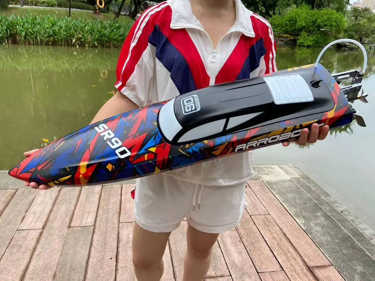 31.5" Large Remote Control Boat for Adults 798-4P Pro Brushless Speedboat 80km/h+ , Two 5200 mAh Battery for Power at Same time, Sportsman Specialty Products