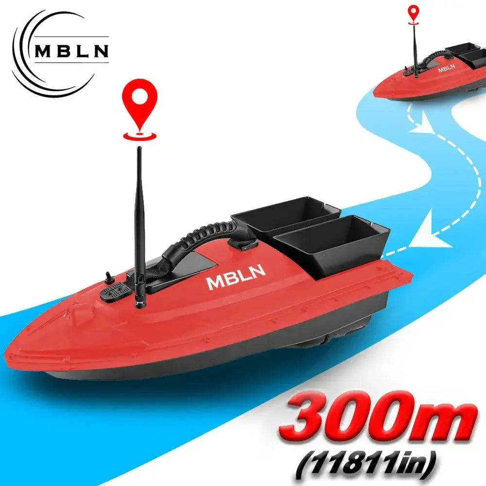 MBLN Bait Boat for Carp Fishing Dual Hoppers,1.5kg Load,300m Remote Range Sportsman Specialty Products