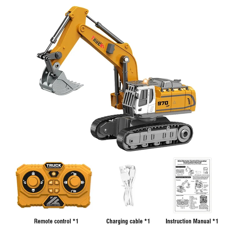 Rc Excavator 1/64 Mini Alloy Remote Controlled Engineering Vehicle