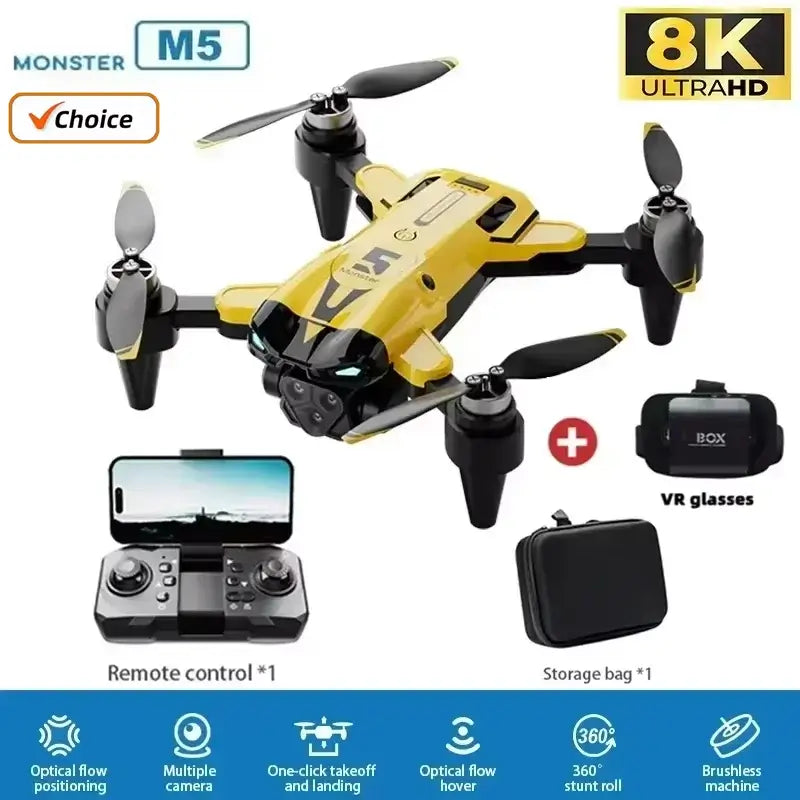 M5 Drone Professional 8K Wide-Angle HD Triple Camera WiFi FPV Sportsman Specialty Products