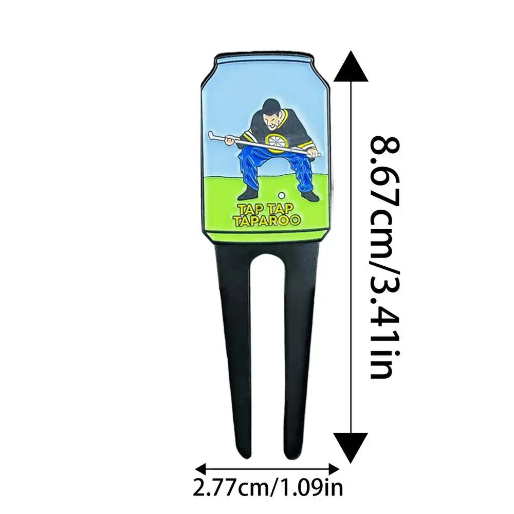 Ball Marker Divot Tool Golf Green Metal Divot Fork Tool With Text And Pattern Sportsman Specialty Products