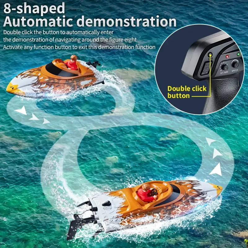 Hxjrc Hj822 2.4g Rc Boat Capsized Reset High Speed Led Light Sportsman Specialty Products