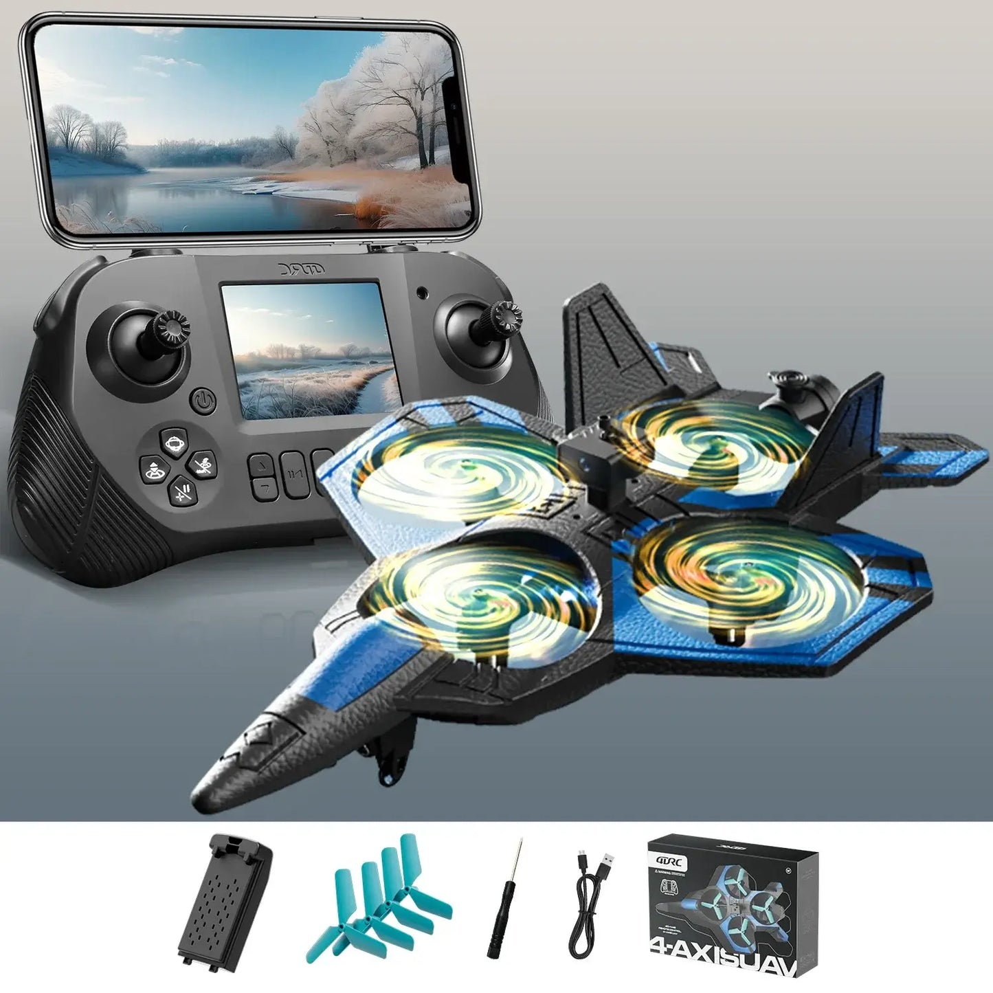 New V46 PRO RC Helicopter with Screen Control 8K Dual Camera