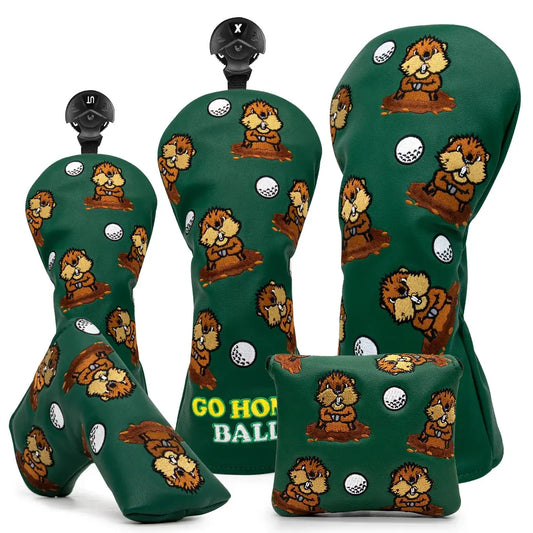 Green Leather Groundhog Golf Driver Fairway Wood Hybrid/UT Headcover Sportsman Specialty Products