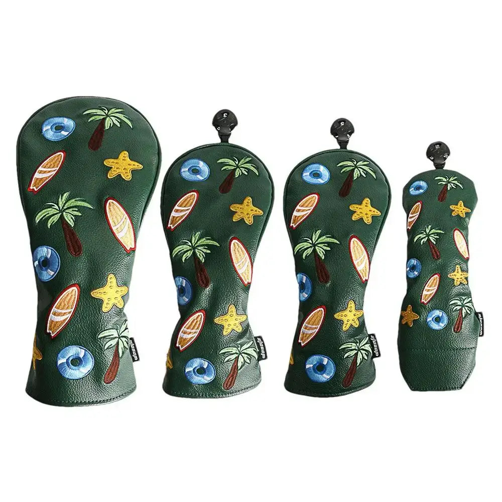 4pcs Golf Club Covers Set PU Leather Golf Club Head Covers Unisex Sportsman Specialty Products