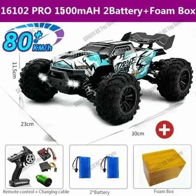 1:16 80km/h RC Cars With LED for 4x4 Off Road Monster Truck Sportsman Specialty Products Fast RC Cars
