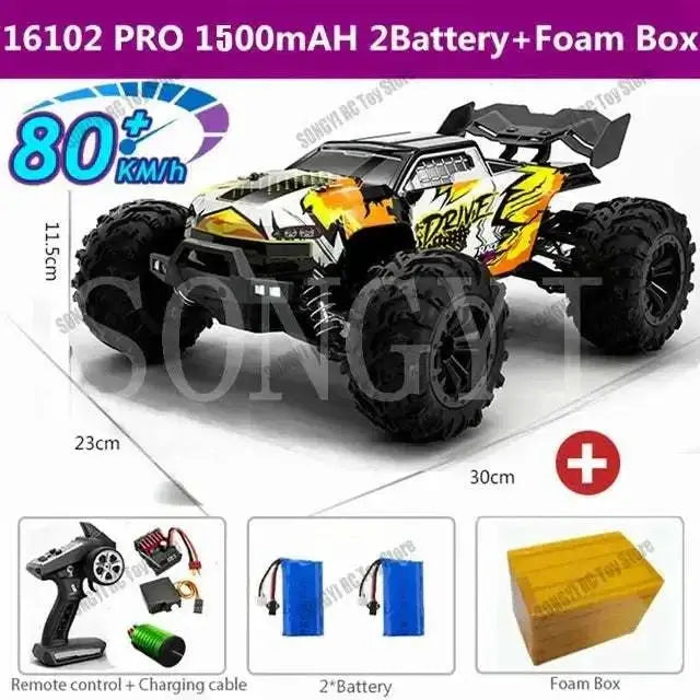 1:16 80km/h RC Cars With LED for 4x4 Off Road Monster Truck Sportsman Specialty Products Fast RC Cars