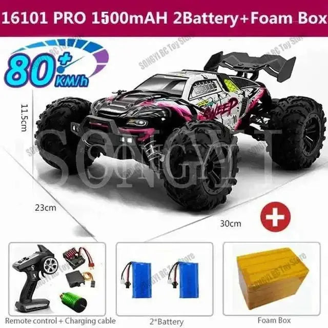 1:16 80km/h RC Cars With LED for 4x4 Off Road Monster Truck Sportsman Specialty Products Fast RC Cars