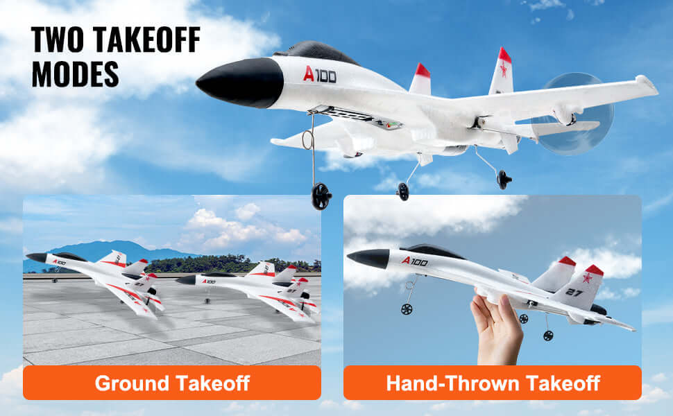 VEVOR SU27 RC Plane 2.4G Remote Control Flying Model Glider Airplane