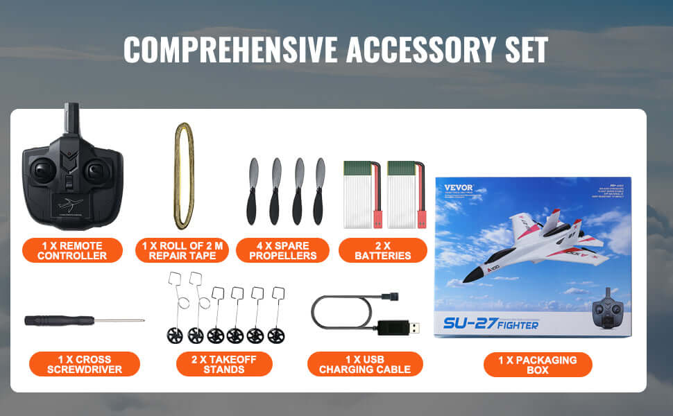 VEVOR SU27 RC Plane 2.4G Remote Control Flying Model Glider Airplane