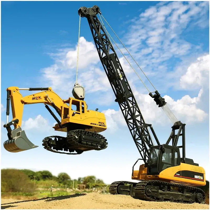 Realistic construction vehicles RC toys including dump trucks and excavators