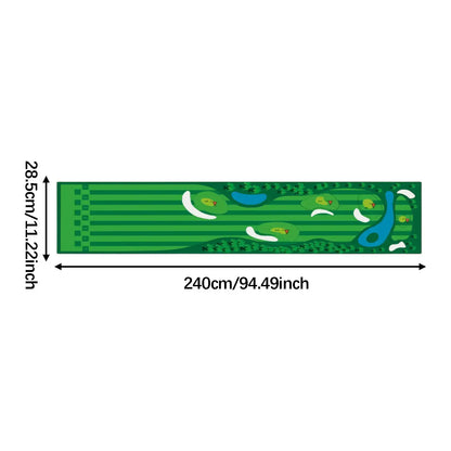 Golf Putting Mat Gift for Golfer, featuring measuring 240cm x 28.5cm, designed for practicing golf putting at home.