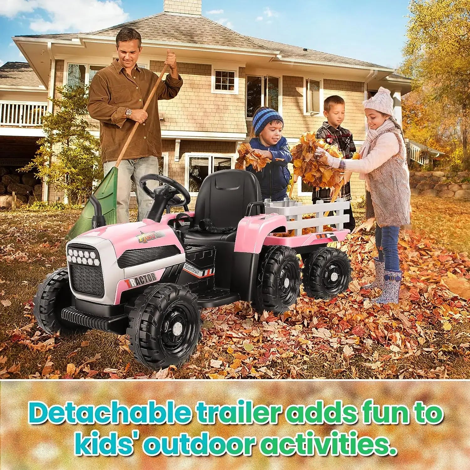 Ride on Tractor with Trailer, 12V Electric Tractor w/ Parent Remote Sportsman Specialty Products
