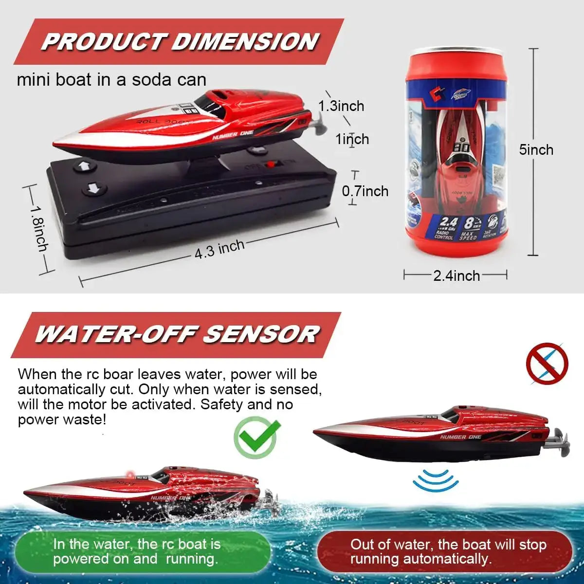 360° Rotating Fast RC Boat - Pool and Lake RC Boats Sportsman Specialty Products