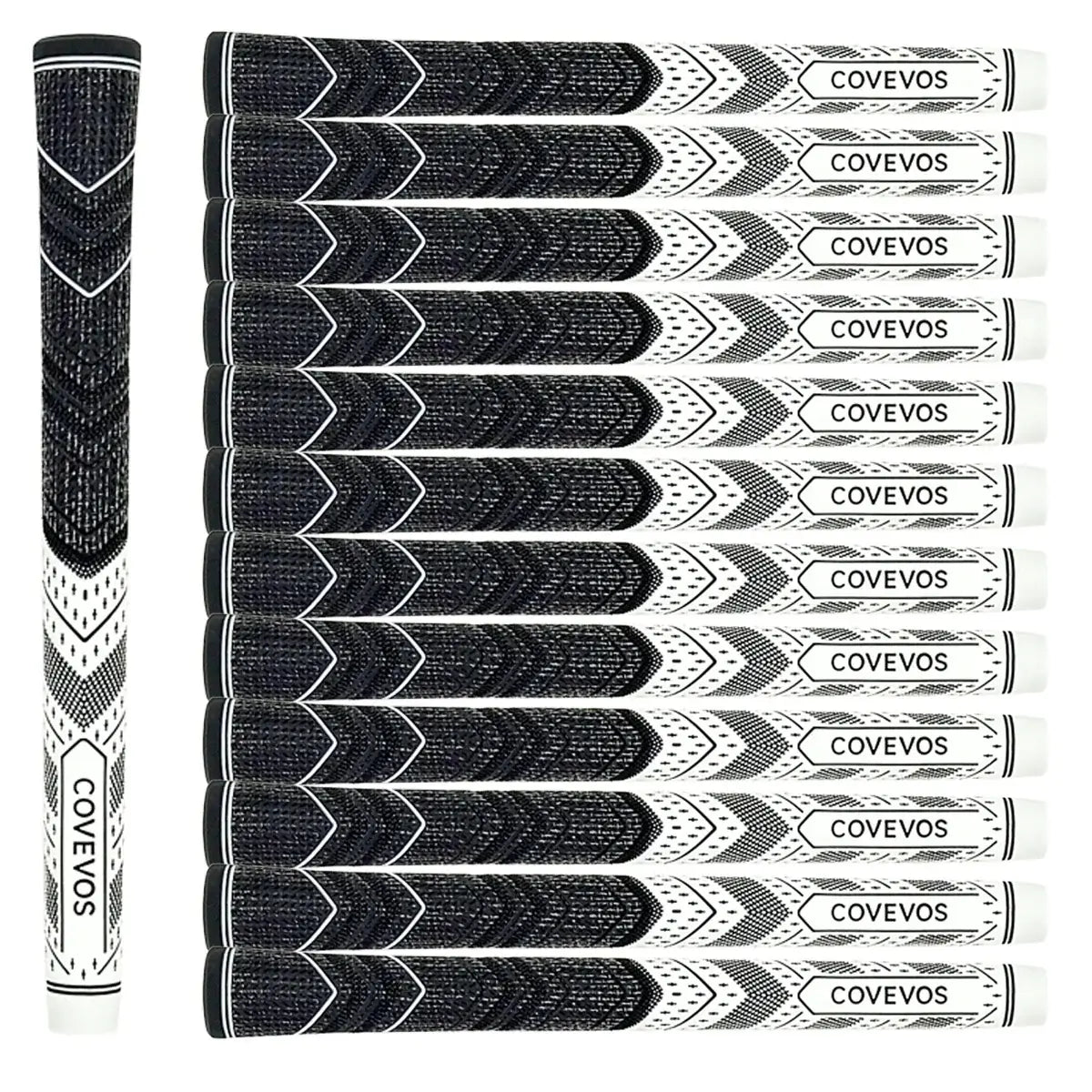   Golf Grips Made of Natural Rubber 13pcs from COVEVOS, featuring sleek black and gray design for better grip.
