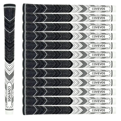   Golf Grips Made of Natural Rubber 13pcs from COVEVOS, featuring sleek black and gray design for better grip.