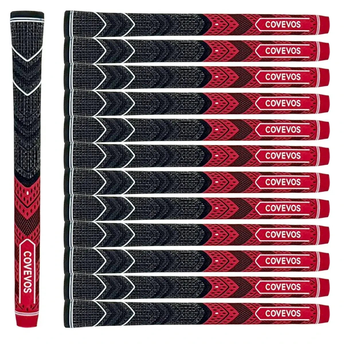   Golf Grips Made of Natural Rubber 13pcs from COVEVOS, featuring sleek black and gray design for better grip.