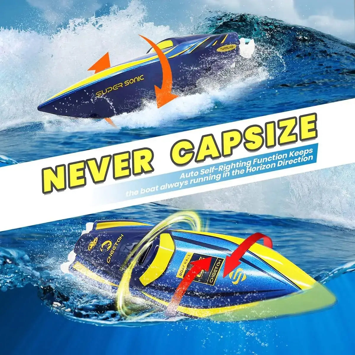 360° Rotating Fast RC Boat - Pool and Lake RC Boats Sportsman Specialty Products