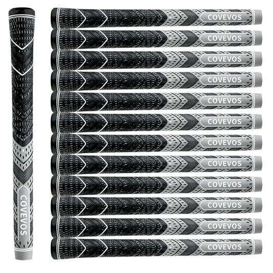 Golf Grips Made of Natural Rubber 13pcs from COVEVOS, featuring sleek black and gray design for better grip.